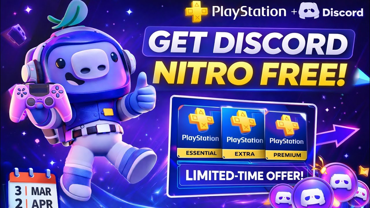 🔥 FREE Discord Nitro (1&ndash;3 Months) with PlayStation Plus! Limited Time Offer