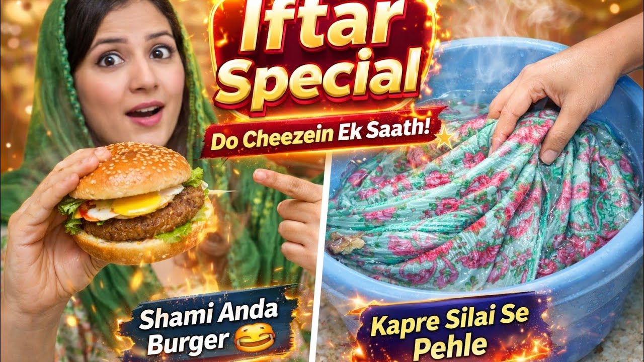 Aj Aftari ma Anda Shami Burger Bnae | Ramadan Daily Vlog || kapre bhigoe silai k liye