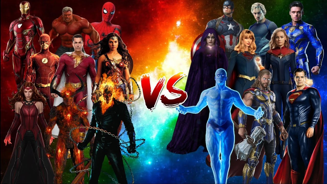 Team red vs Team blue #marvel #spiderman #thor #ironman #batman #flash #superman #wonderwoman 