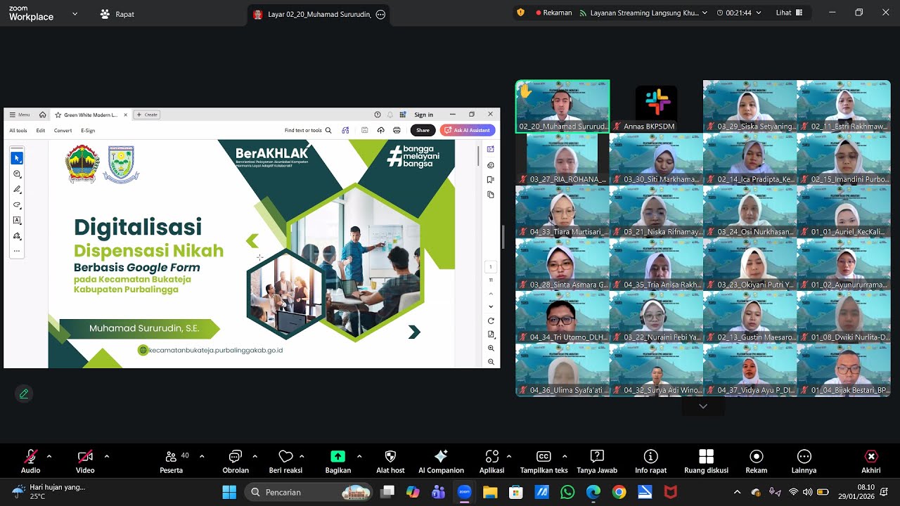 Sharing Session Pagi Pra Seminar RA Pelatihan Dasar CPNS Purbalingga 2026 (29 Januari 2026)