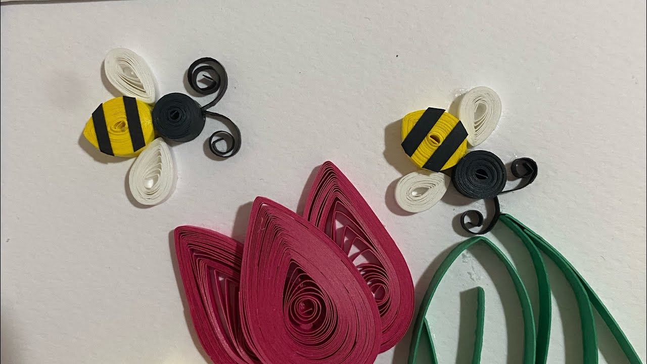 How to make paper Bee | paper quilling handmade tutorials