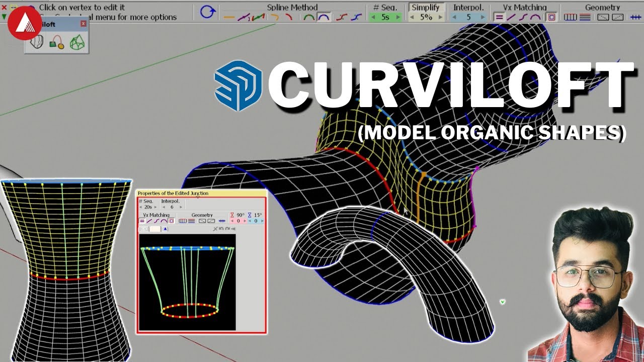 Model organic shapes in sketchup | Curviloft extension | The architecture tract | With Manan Hans