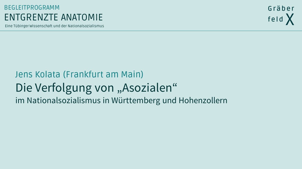 Jens Kolata (M.A.) | Die Verfolgung von ‚Asozialen‘ im NS in Württemberg und Hohenzollern.