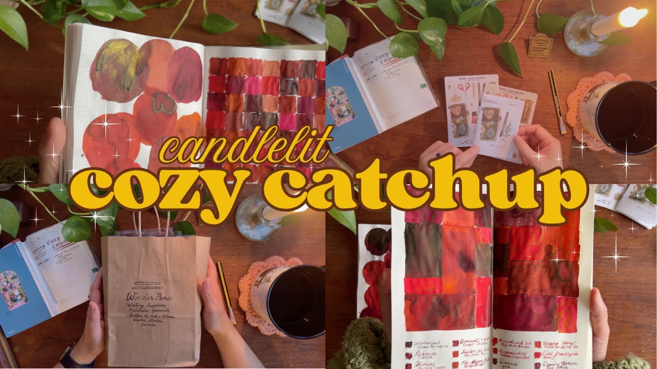 ✒️ Cozy candlelit catchup 🕯 | ❤️ Red ink swatching + Wonder  Pens workshop haul and debrief