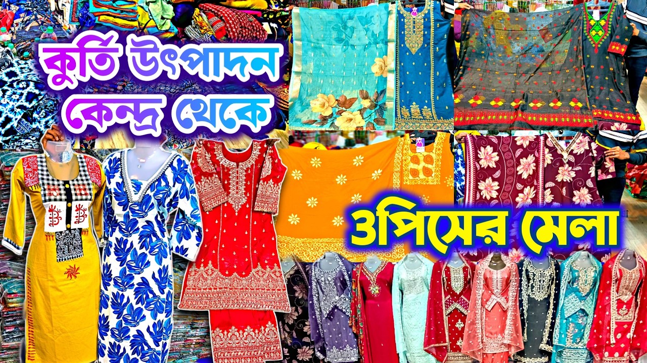 3pis😱পুরো কুর্তি উৎপাদন কেন্দ্র থেকে🔴 Kurti  Manufacturer | Kurti Wholesale Market Kolkata Barabazar