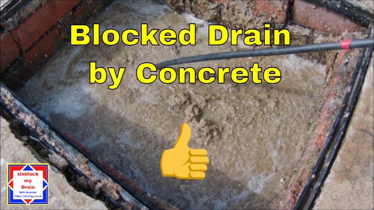 Blocked Drain by Concrete - drain jetting