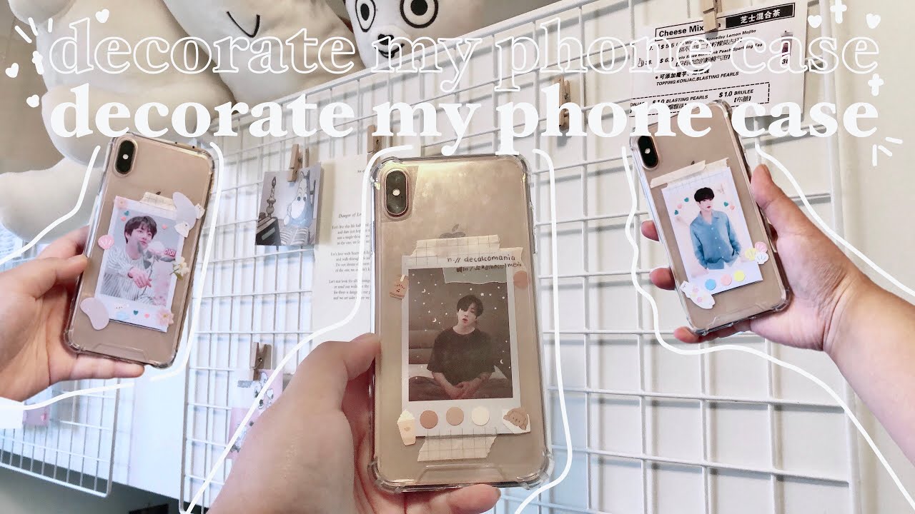 diy aesthetic kpop phone cases // decorate my iphone with me