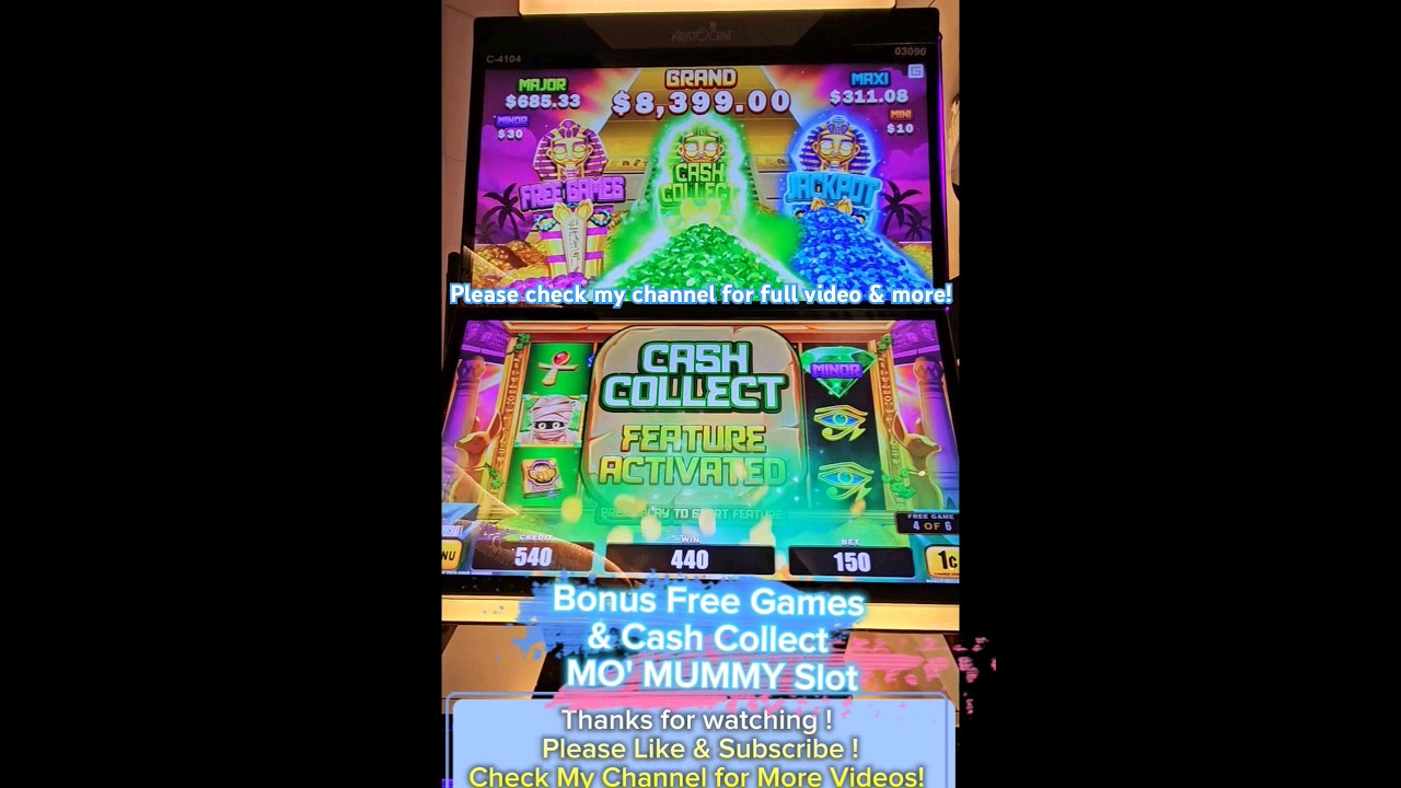 MO' MUMMY - Won BONUS FREE GAMES & CASH COLLECT Feature- Fun Casino Slot Machine #slots #casino #win