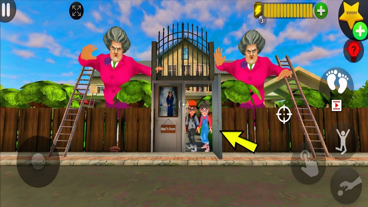 Nick & Tani vs GIANT Miss T! Crazy Escape in Scary Teacher 3D!