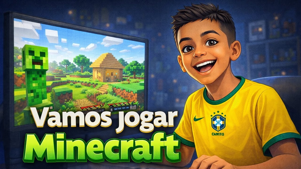 Jogando Minecraft só que no monitor 
