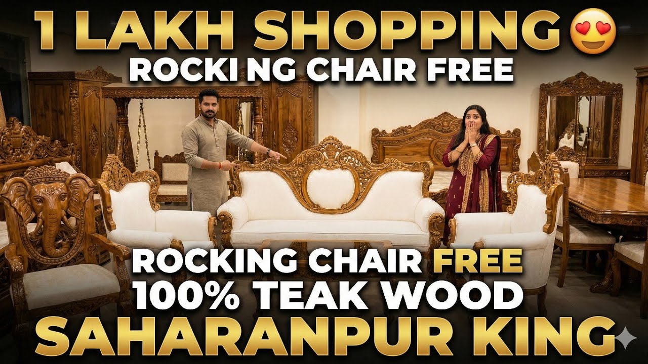 Saharanpur Furniture Market 🔥 | 100% Teak Wood Maharaja Sofa | Best Offer 2026