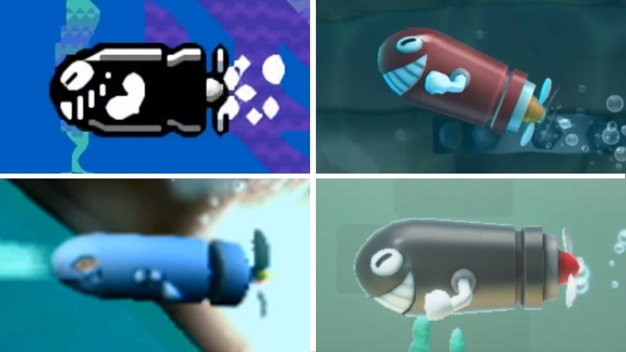 Evolution of - Torpedo Ted in Super Mario Games