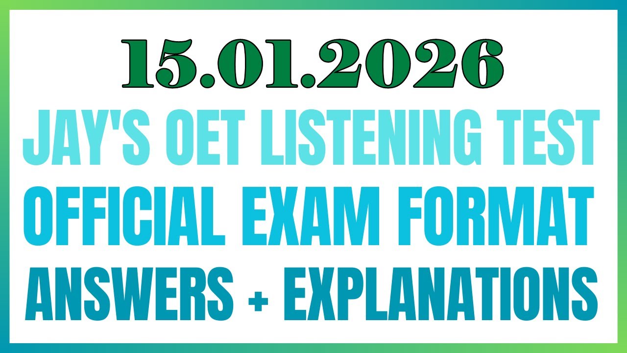 OET READING TEST  15.01.2026 #oet #oetexam #oetnursing #oetlisteningtest