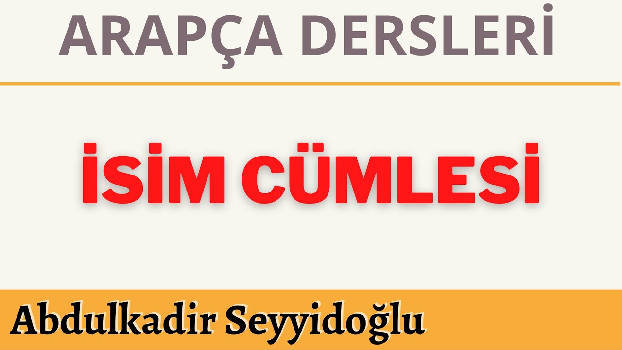 ARAPÇADA {İSİM CÜMLESİ} NASIL KURULUR #arapçadersleri #isimcümlesi