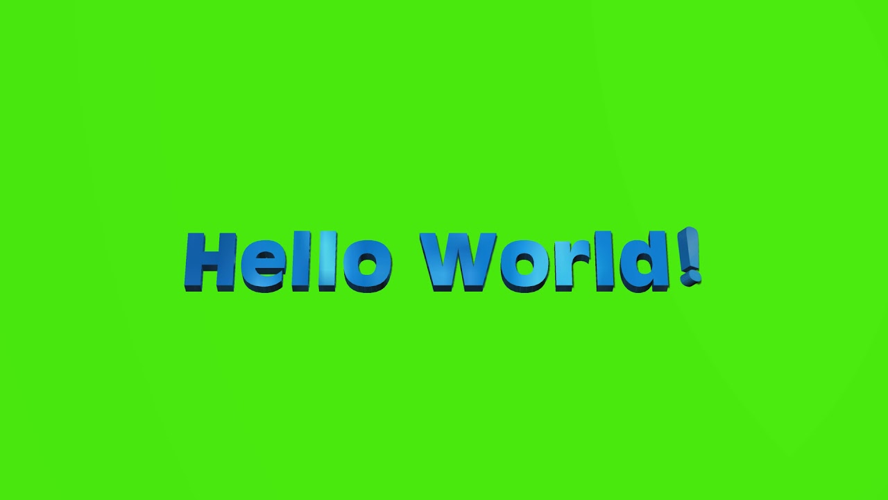 Hello World! Green Screen 3D Title - Chroma Titles - Master Mind Fx