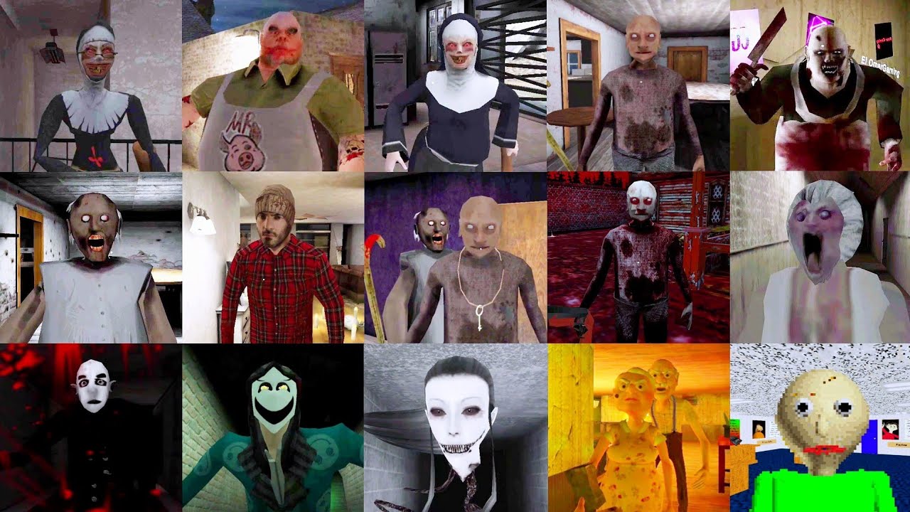 Top 20 Horror Games Jumpscares - Psychopath Hunt, Evil Nun, Granny 1 2 3, Slendrina, Mr Meat & More