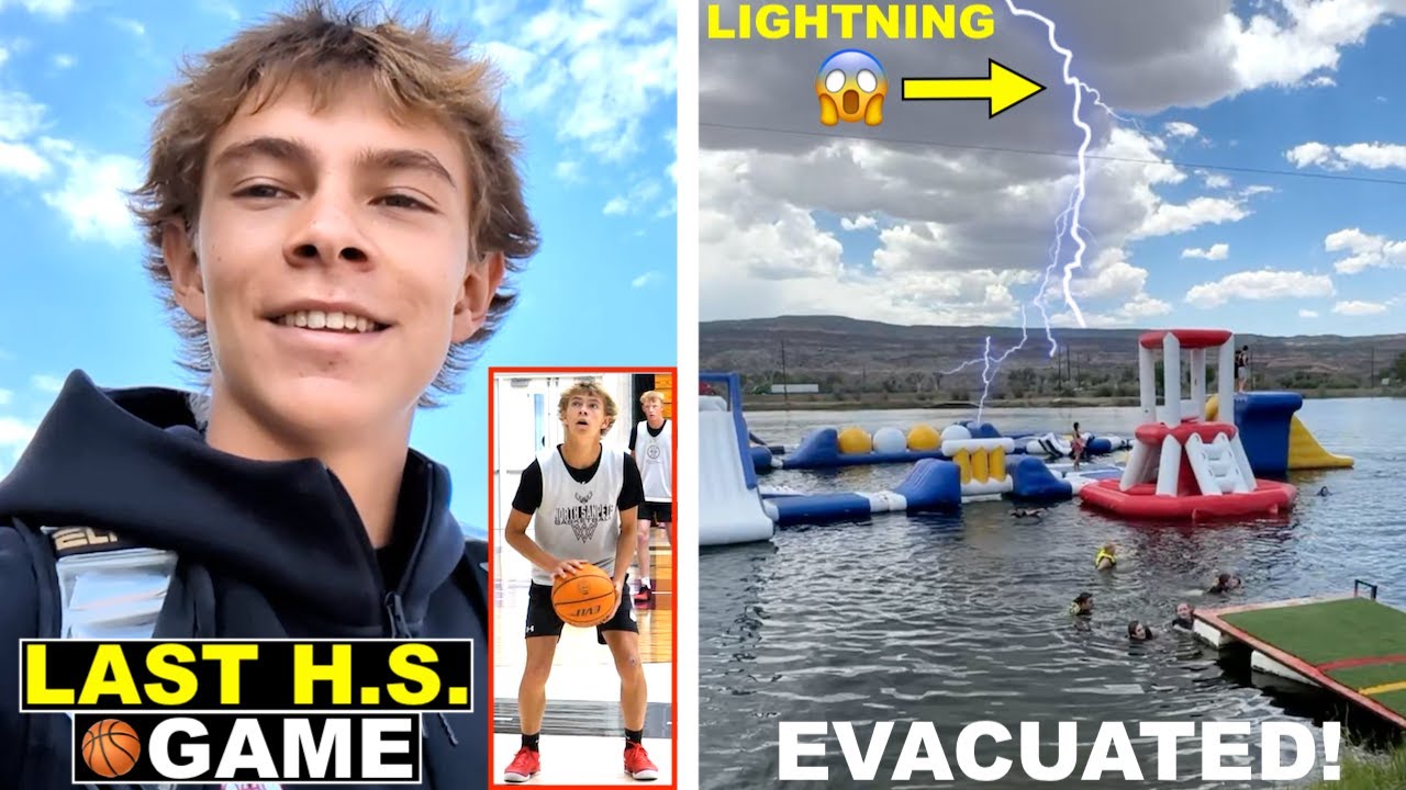 TAYDEN'S LAST HIGH SCHOOL BASKETBALL GAME and LIGHTNING STRIKES OBSTACLE COURSE AT LAKE! 🏀