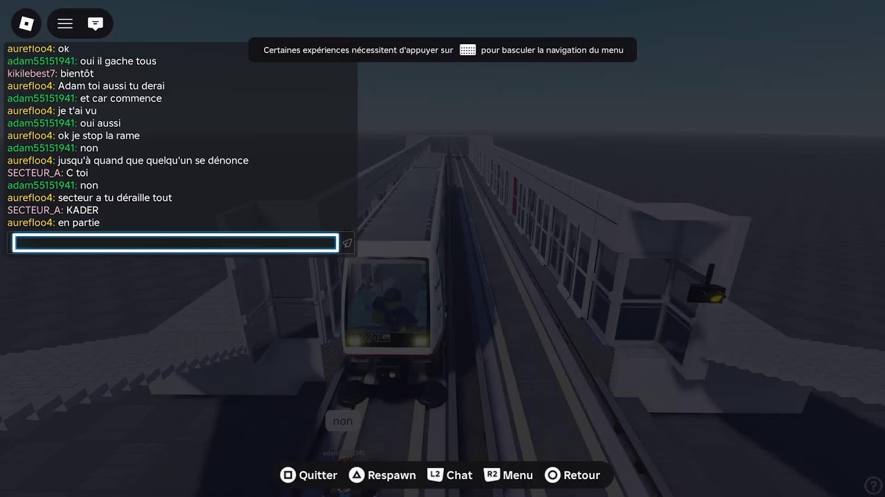 Ptit live sur la ligne 1 en Test