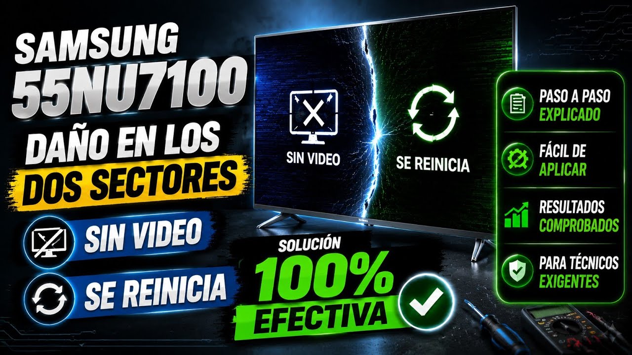 55NU7100 SAMSUNG DAÑO EN LOS DOS SECTORES SIN VIDEO SE REINICIA