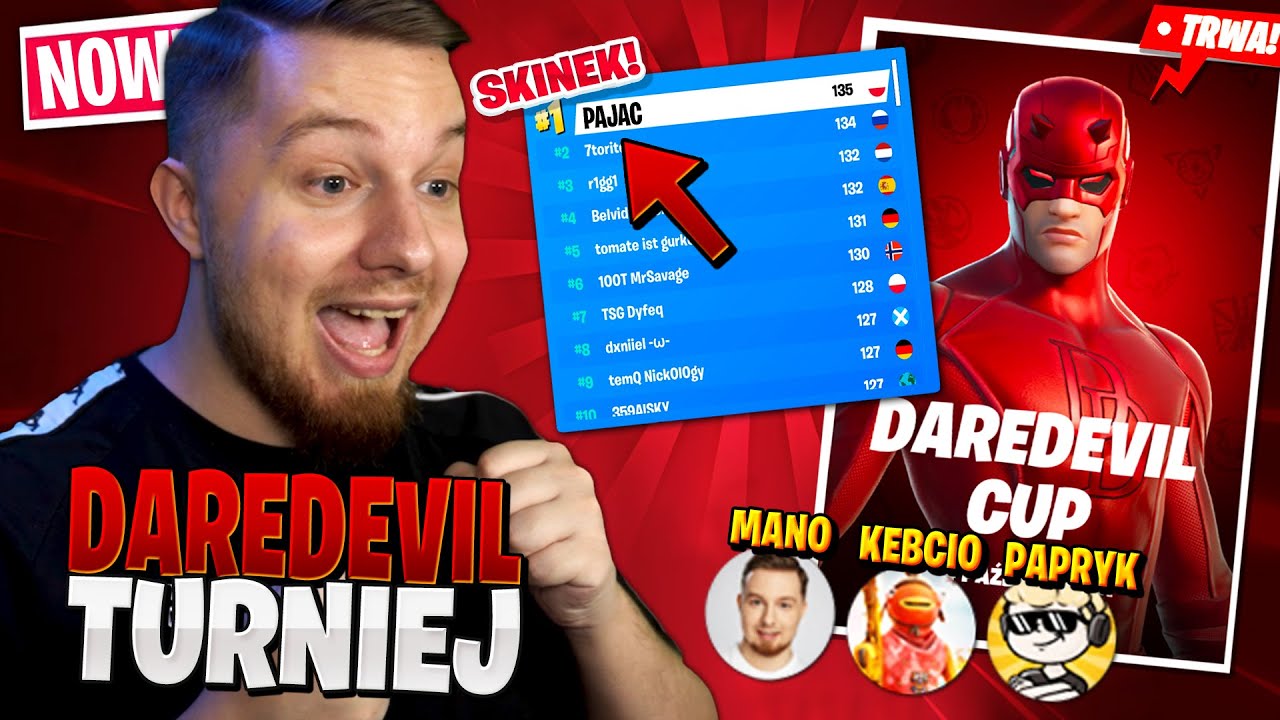 WYGRAŁEM turniej o skin DAREDEVIL w Fortnite ... (top EUROPY!)