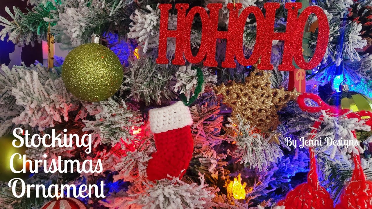 Crochet Pattern Tutorial: Stocking Christmas Ornament