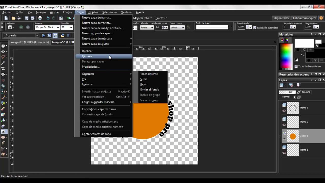 Paint Shop Pro - Texto en forma circular