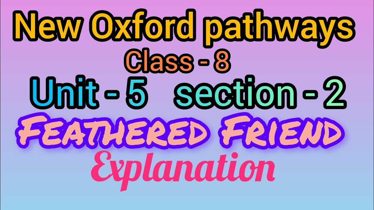 Feathered Friend #explanation #class8 #newpathways #oxford #english #friends