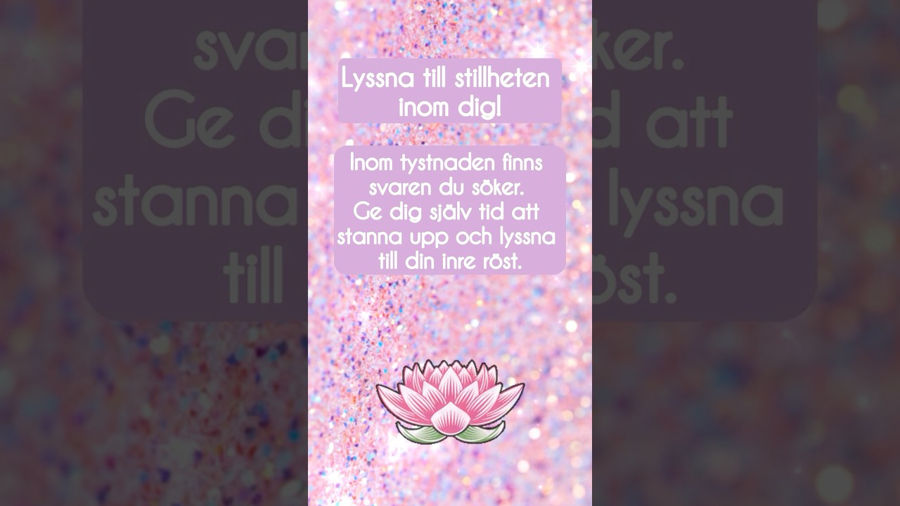 I stillheten finner du svar 🪷 