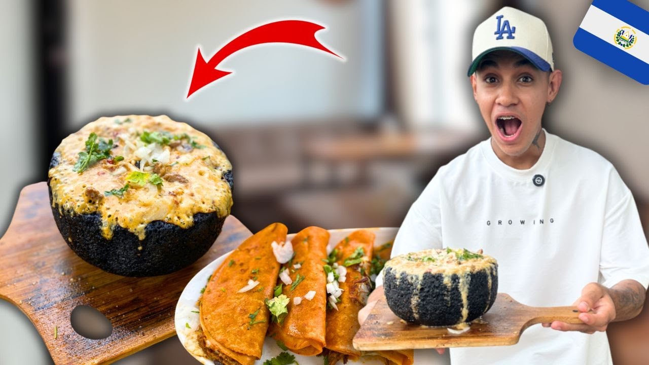 PRIMERA VEZ COMIENDO este PLATILLO MEXICANO en EL SALVADOR 😱🤤