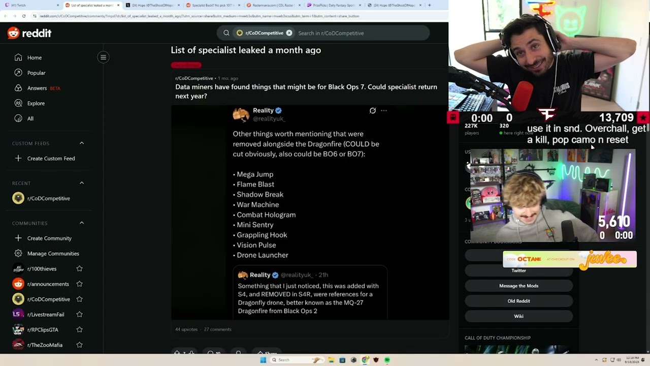 Octane & ZooMaa React to Specialist Back in Black Ops 7 + More! (Control is out,no tac sprint...)