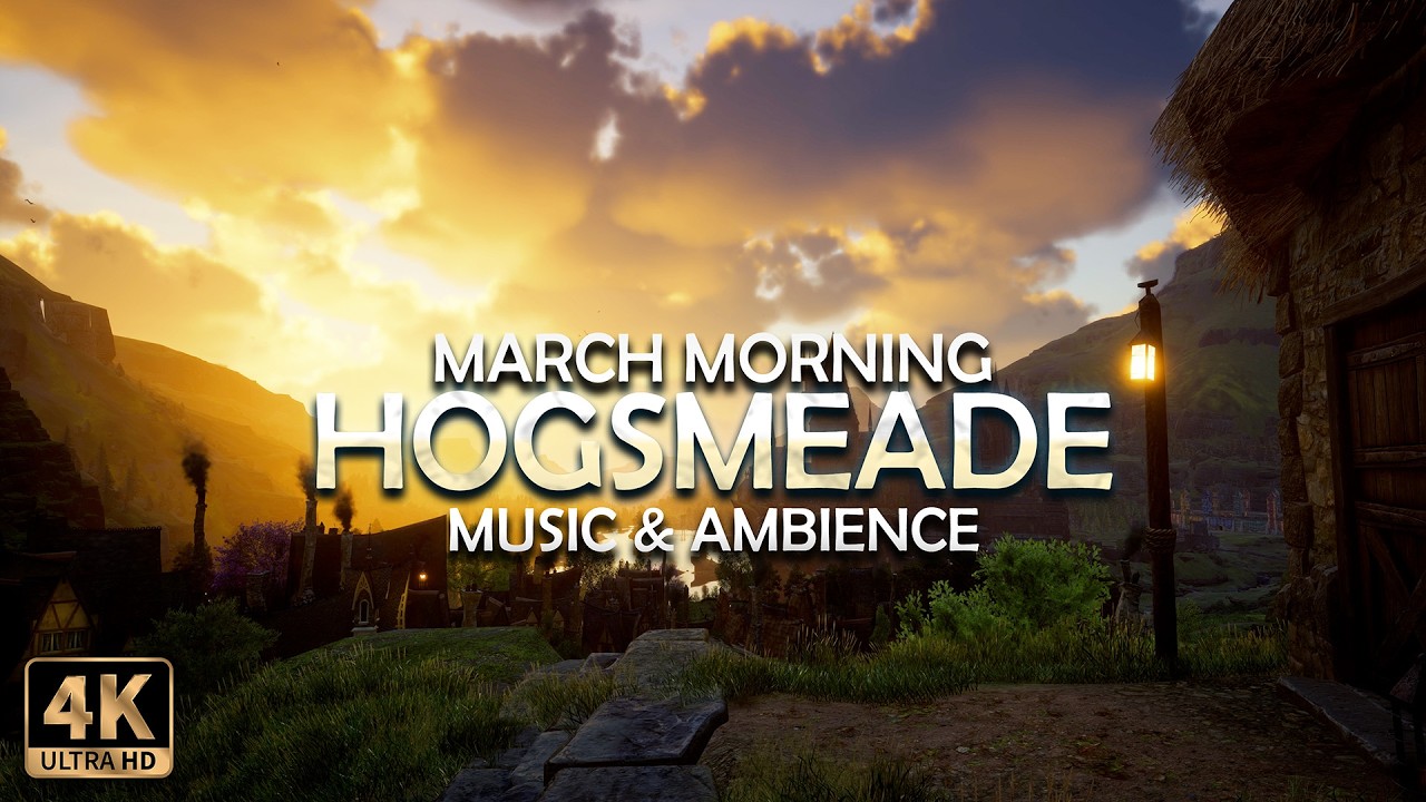 Harry Potter |🌷 Calm March Morning in Hogsmeade, Relaxing Music & Ambience in the Village