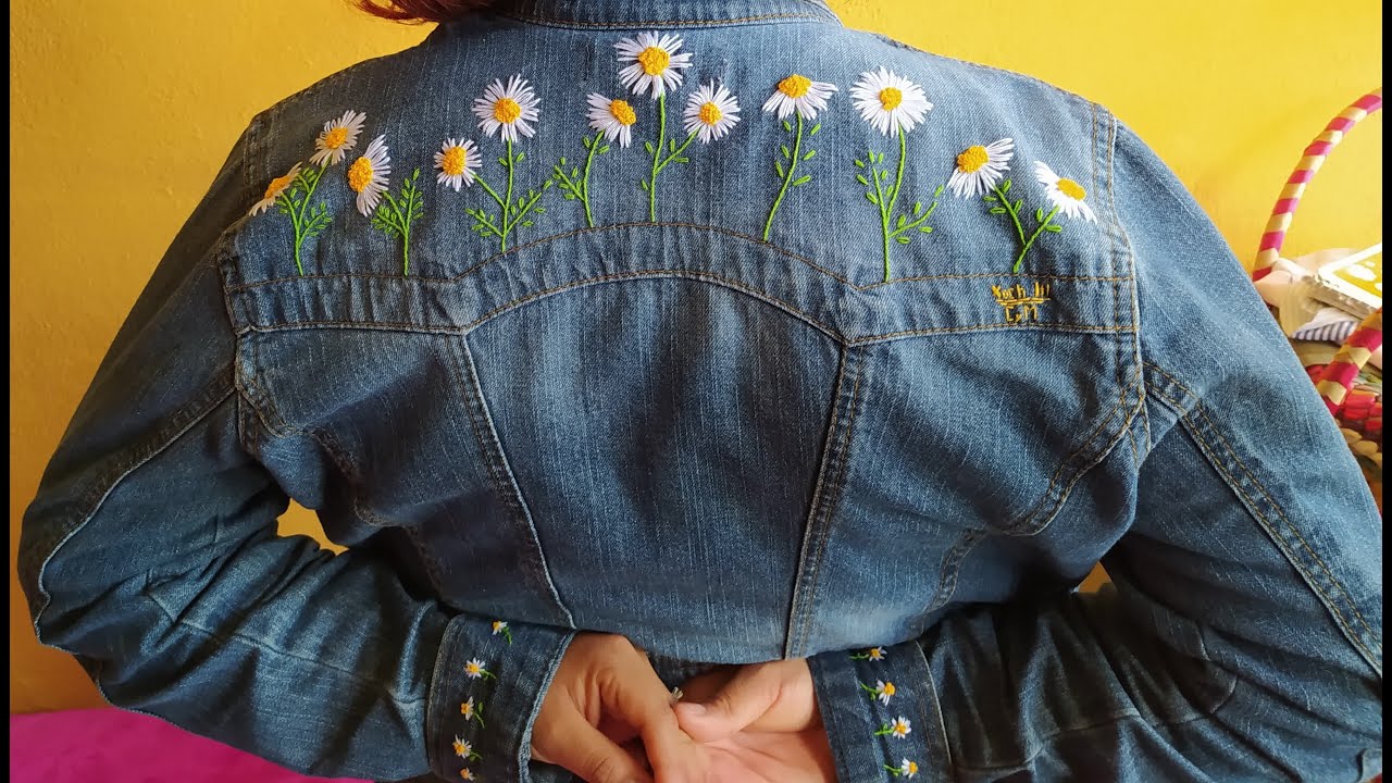 🌼Personaliza tu chaqueta de mezclilla con 🌼 / Nudo francés/ Flores silvestres bordadas/ Xoch Itl CyM