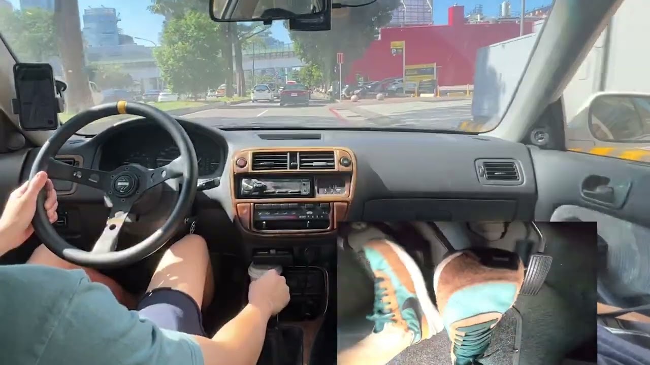 POV Downtown Driving with Pedal Cam