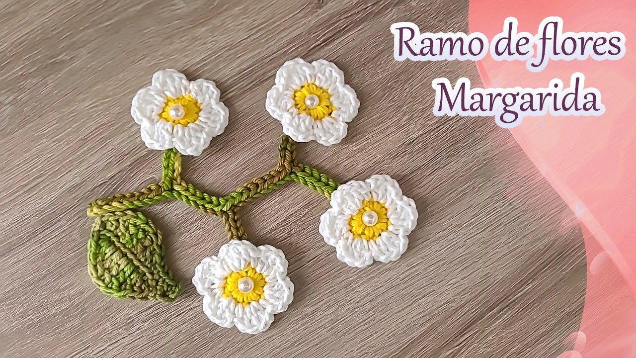 Ramo de flores Margarida para aplicação - Simples e fácil - Iniciante - Vídeo aula - Passo a passo.
