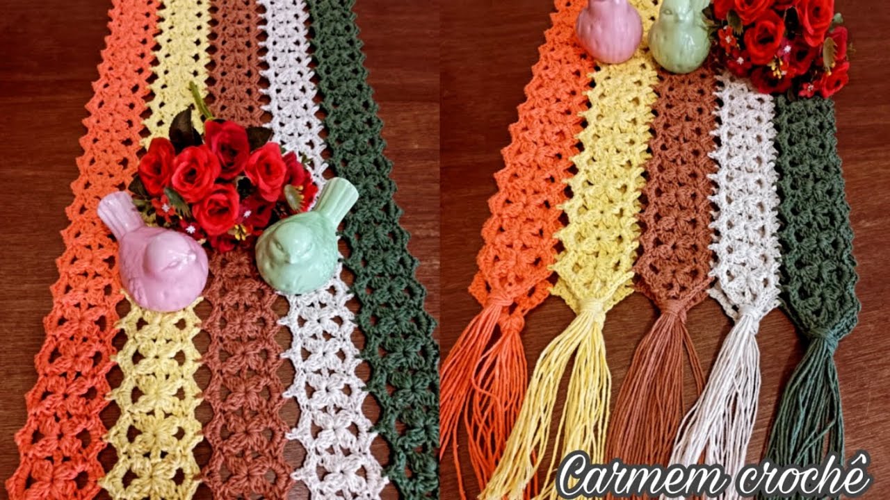 COMO FAZER TRILHO DE MESA FLOR MARGARIDA FÁCIL CROCHÊ PASSO APASSO COMPLETO.