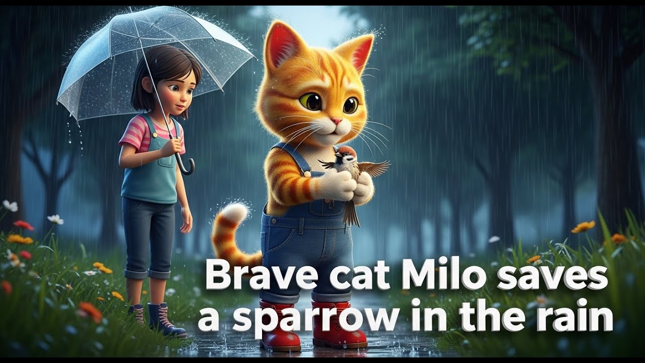 Cat Story: How Brave Milo Rescued a Tiny Bird in the Rain
