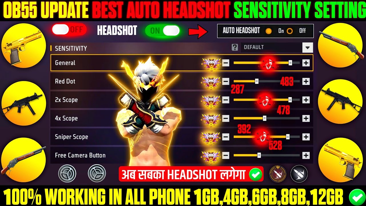 Free Fire Headshot Setting After Ob55 Update 2026⚡Best Sensitivity Settings ⚙️| Sensitivity Setting 