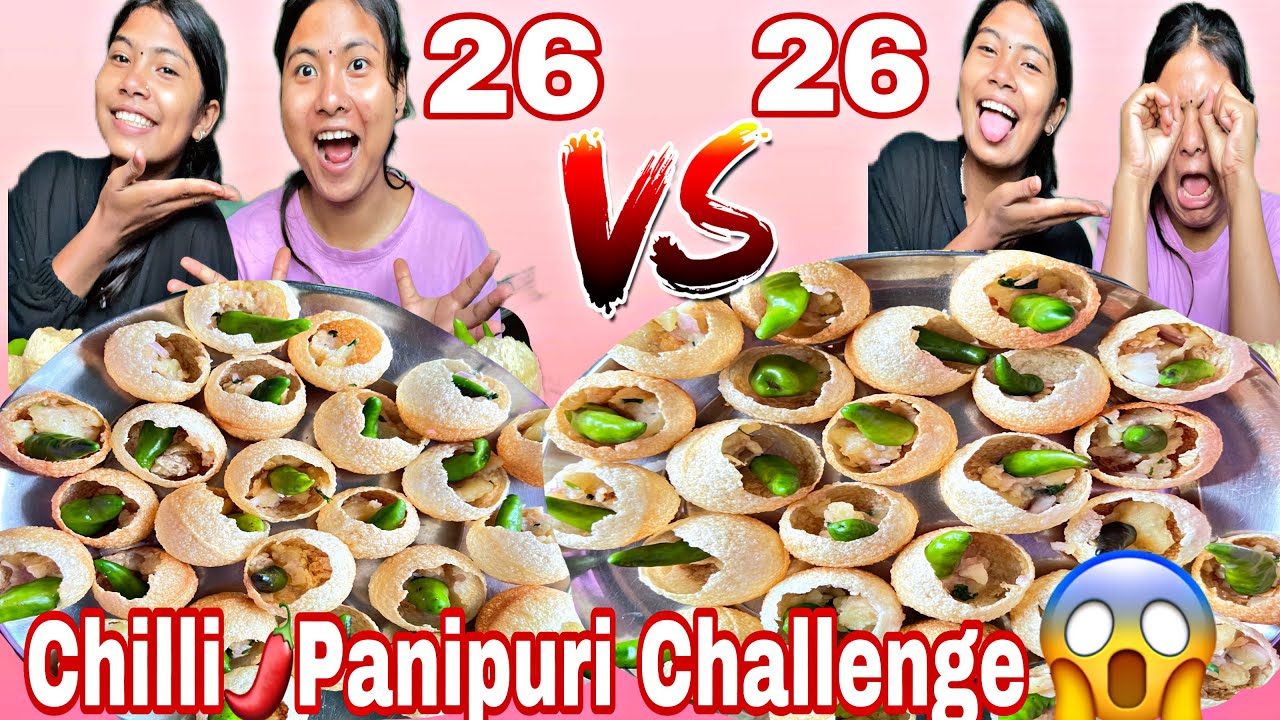 Spicy Chili 🌶️&Panipuri Eating Challenge🥵😭||Omg Aaj Tw Atti Vyou😱||Sanjana❤️Tharu||vlog🥀