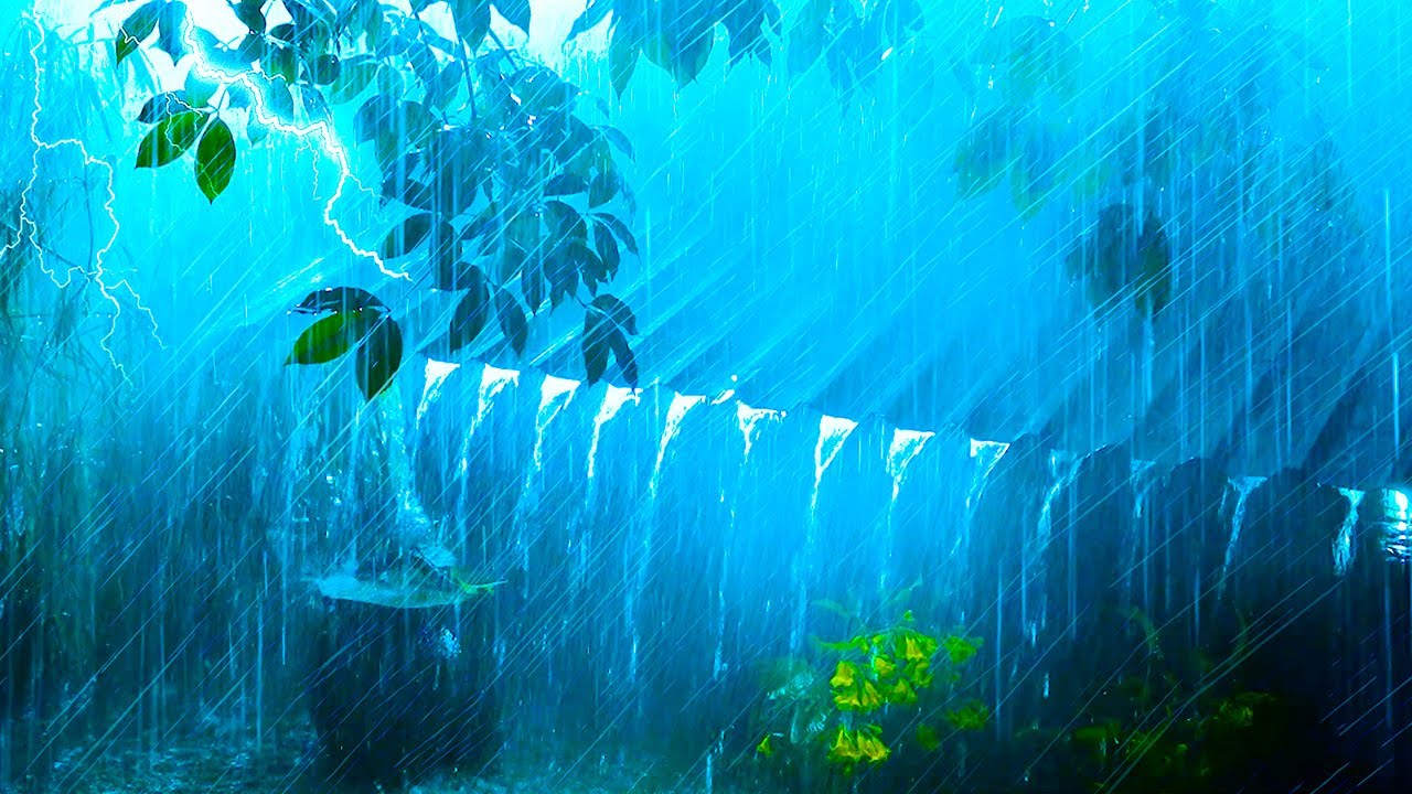 Heavy Rainfall & Powerful Thunder in a Cozy Cabin Help You Sleep Soundly and Recharge Your Energy