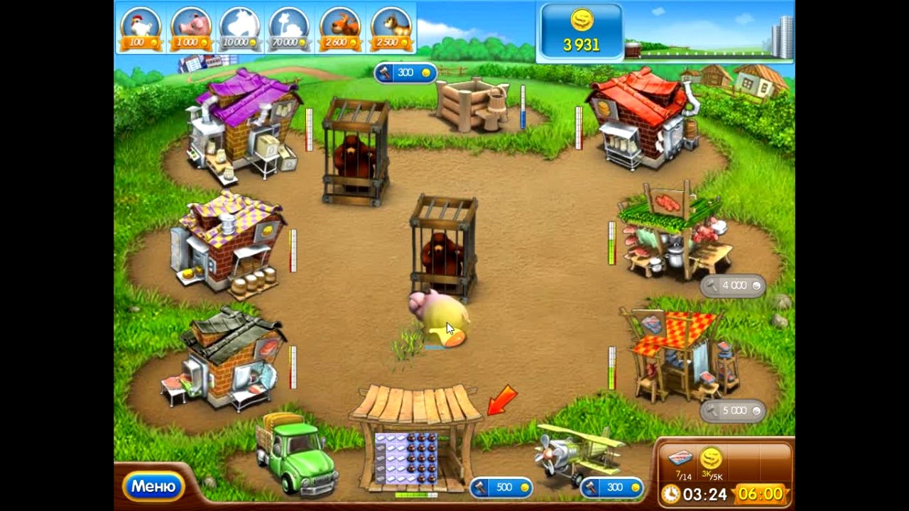 Веселая ферма 2   Упаковочная 1 FarmFrenzy на золото