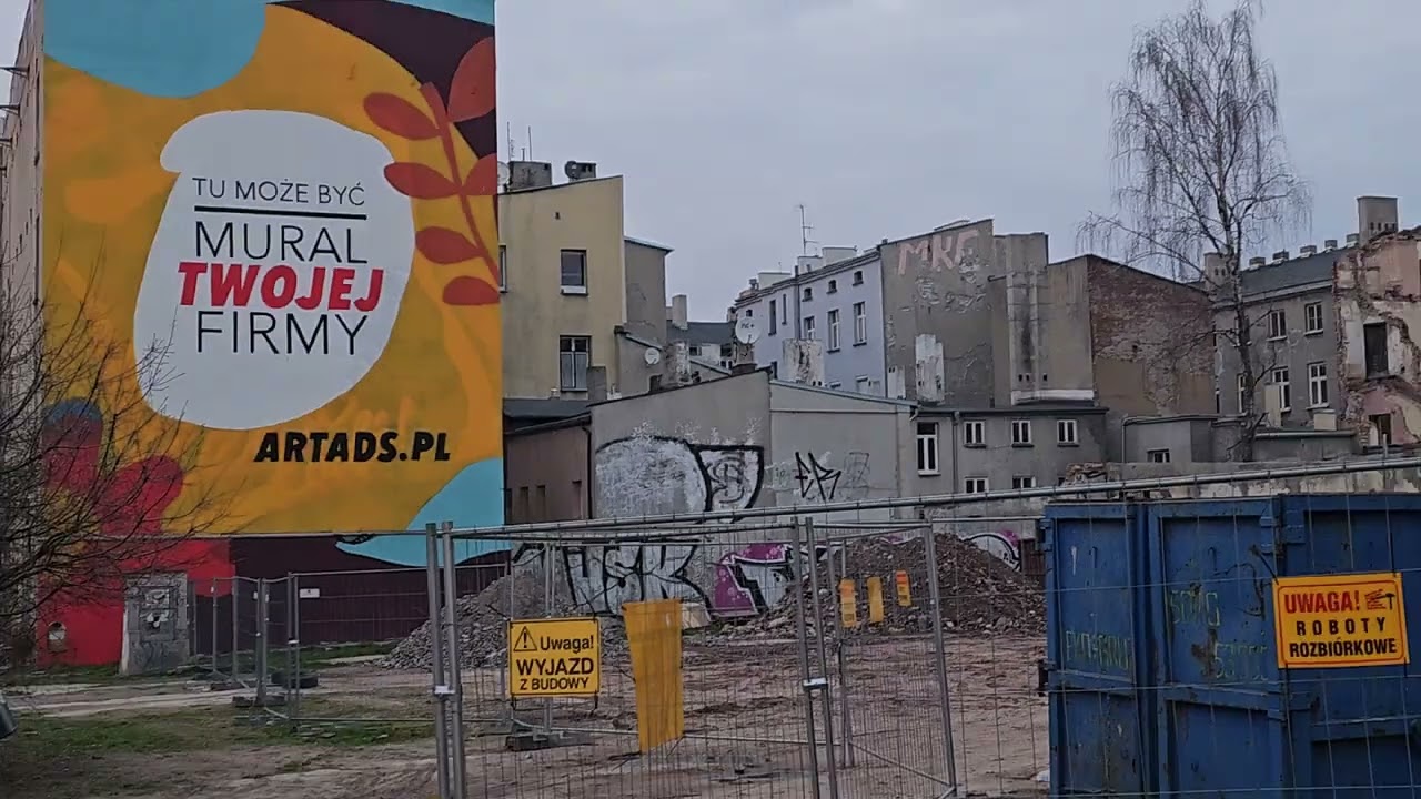 Łódź ul.Zachodnia 2023 masowe wyburzenia kamienic