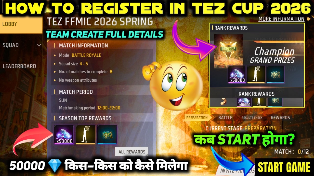 HOW TO REGISTRATION FREE FIRE TEZ FFMIC SPRING 2026 INDIA CUP TOURNAMENT KAREN KAISE REGISTER KARE