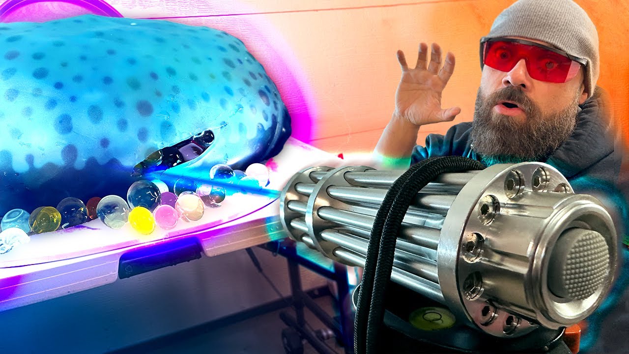 World's Most Powerful Laser on Amazon vs Giant Orbeez Super Wubble Bubble Ball