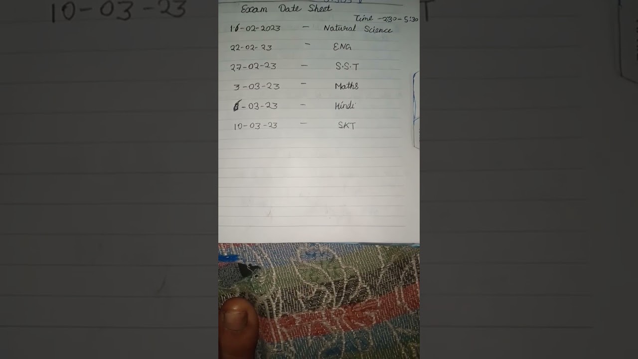 annual exam date sheet 2022-2023 #virealvideo