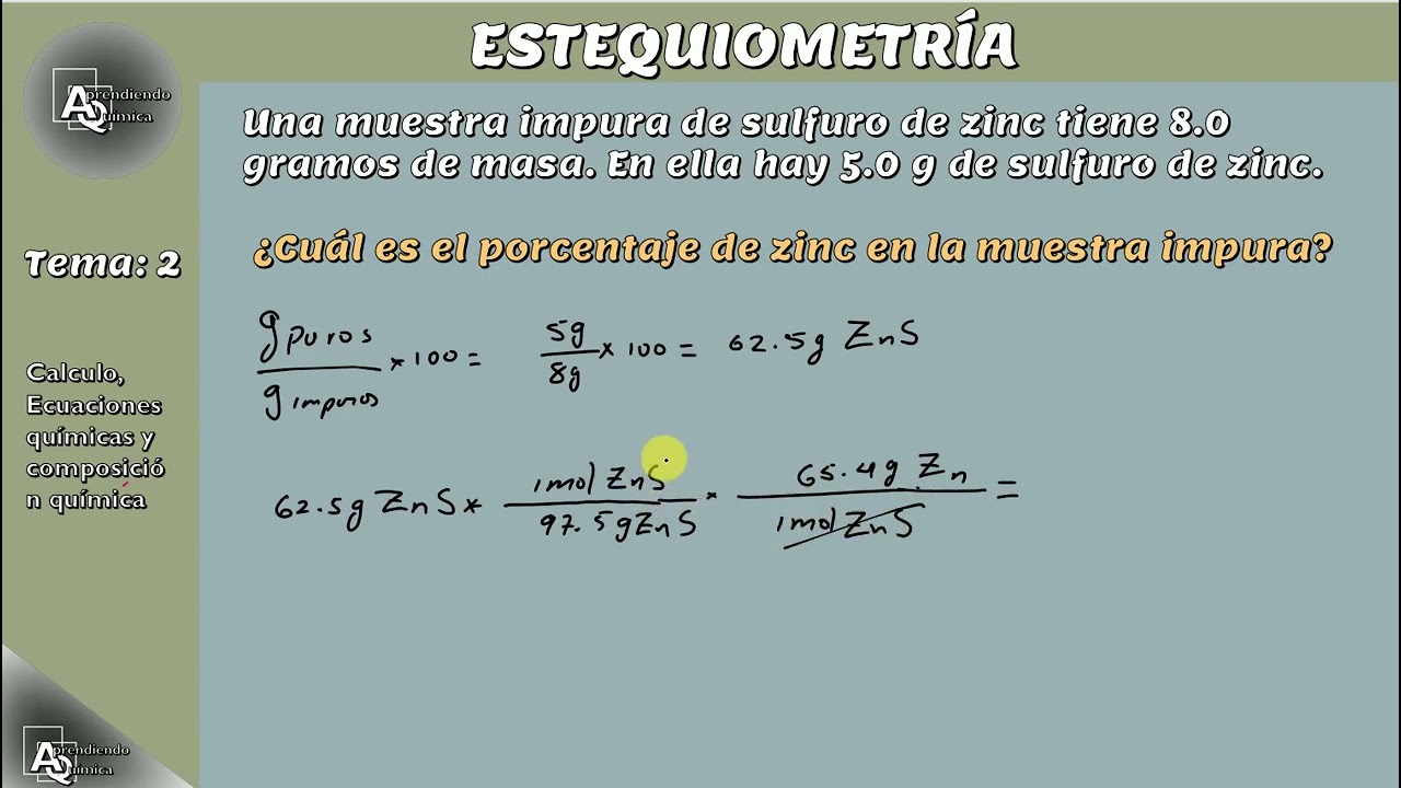 ESTEQUIOMETRÍA DE REACTIVO IMPURO