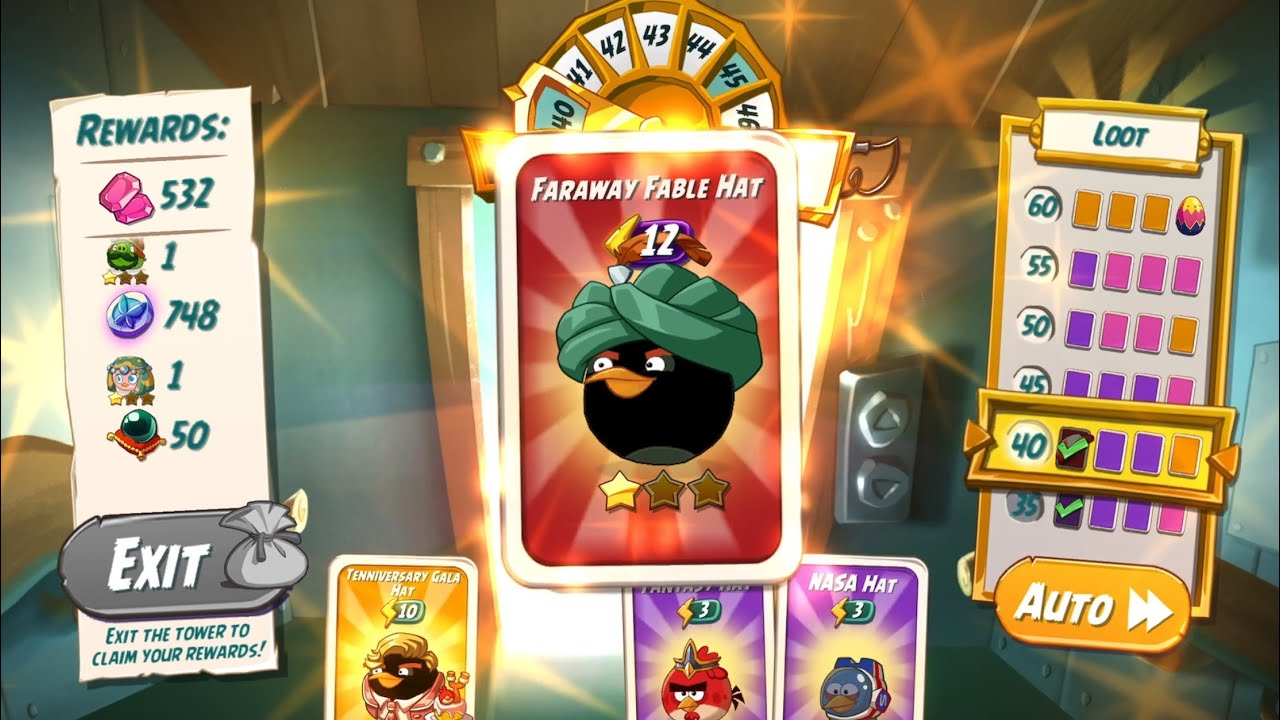 Tower of Fortune - Day 2 for the Faraway Fable Hat Set - Angry Birds 2