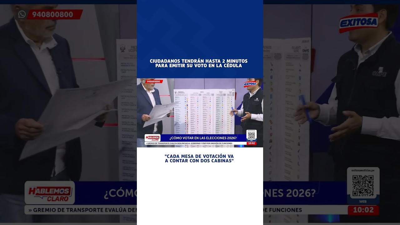 🔴🔵 Elecciones 2026: Ciudadanos tendr&aacute;n hasta 2 minutos para emitir su voto en la c&eacute;dula