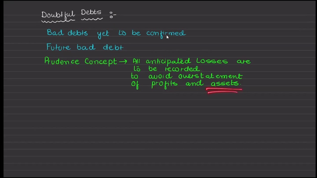 Provision for doubtful debts Part 1 | IGCSE | O level