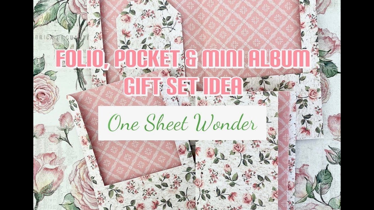 One Sheet Wonder | 4 Pce Stationery Gift Set Idea - Folio, Pocket, Mini Album & Tag | DIY