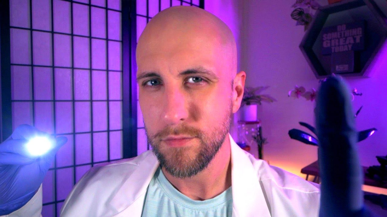 ASMR Relaxing Cranial Nerve Exam & Ear Cleaning